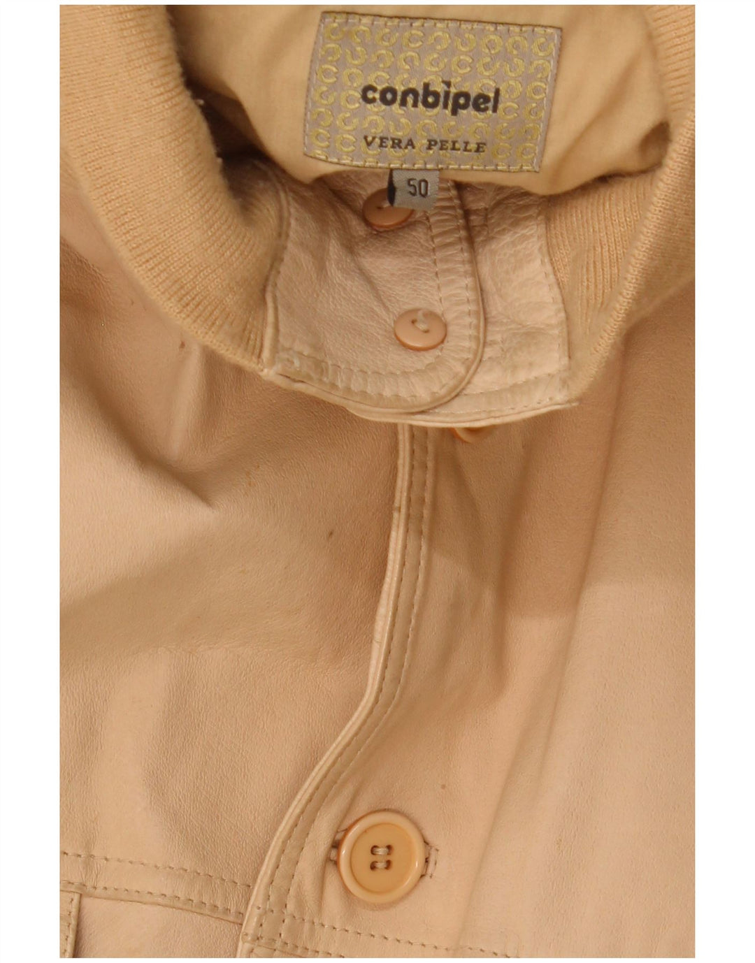 Conbipel Chaqueta De Cuero Para Hombre IT 50 Grande Cuero Beige