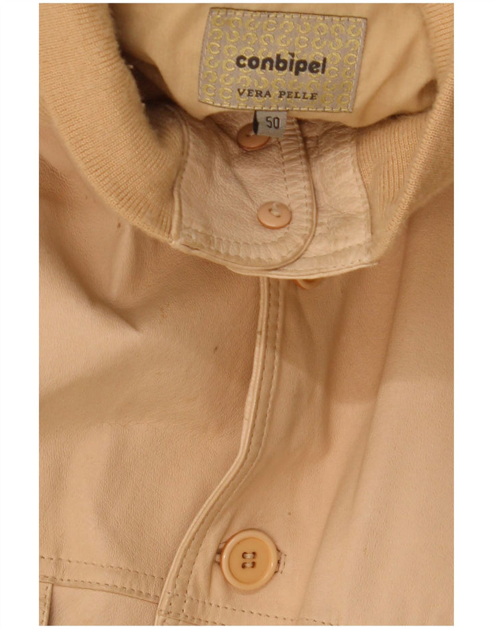 Conbipel Chaqueta De Cuero Para Hombre IT 50 Grande Cuero Beige