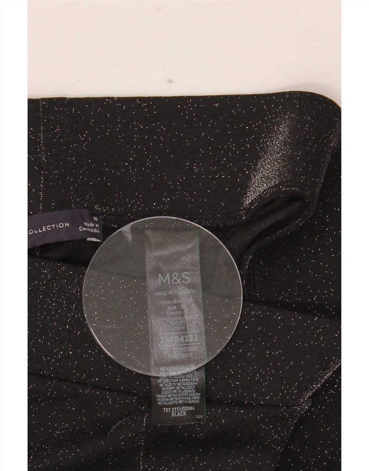 Marks & Spencer Leggings para mujer UK 10 Small Poliamida moteada negra