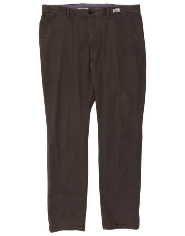 Tommy Hilfiger Pantalones chinos rectos para hombre W36 L32 Algodón gris