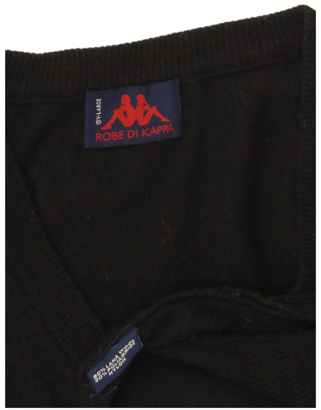 KAPPA Jersey con Cuello en V para Hombre XL Lana Negra