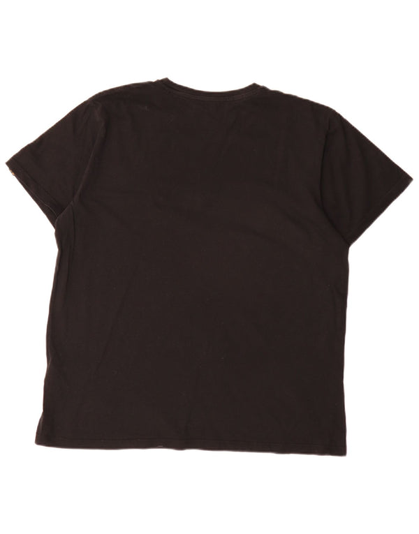 Alpha Industries - Camiseta para hombre, talla grande, algodón negro