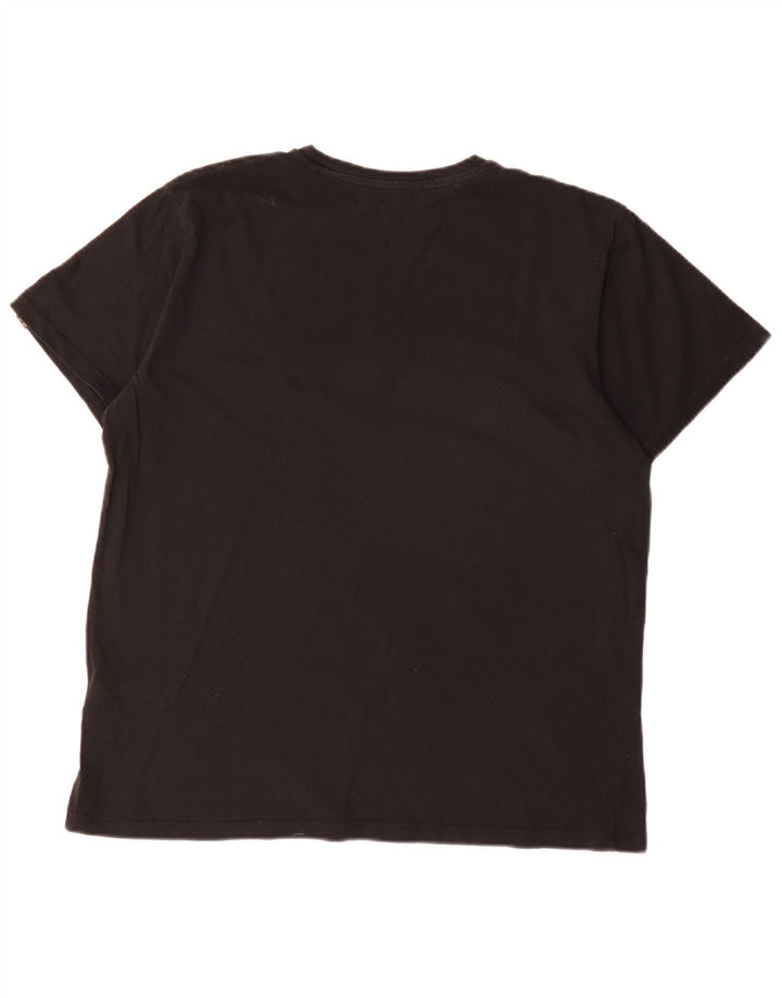 Alpha Industries - Camiseta para hombre, talla grande, algodón negro