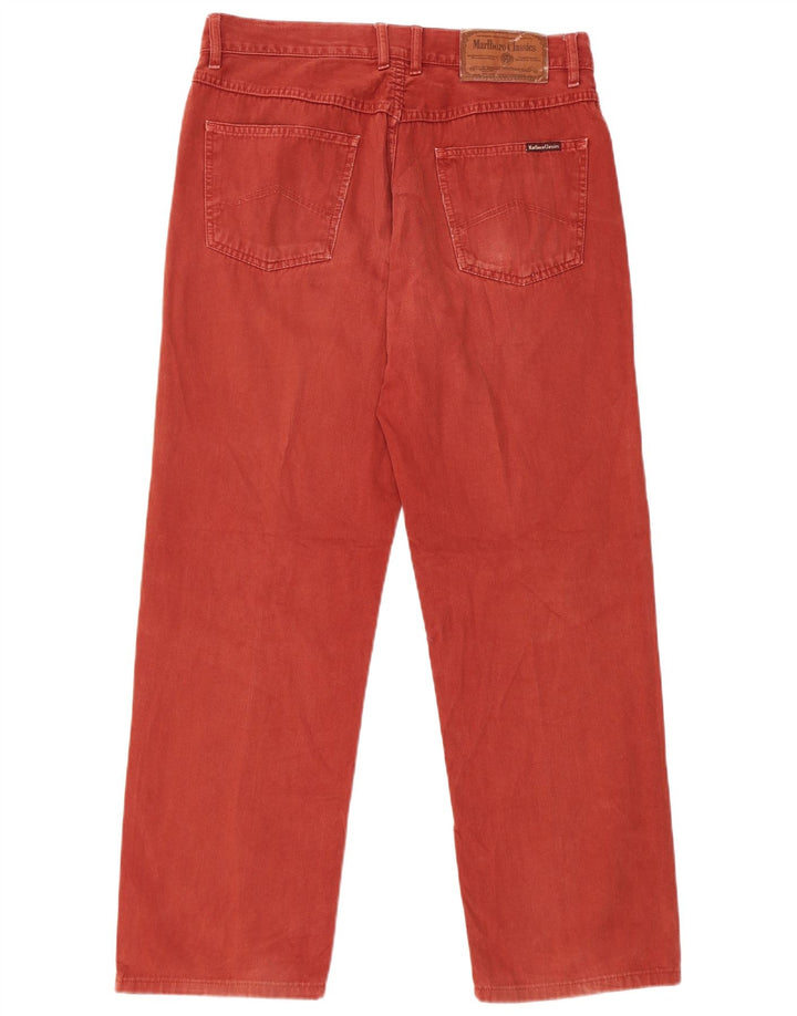 MARLBORO CLASSICS Pantalones casuales rectos para hombre W33 L29 Algodón granate
