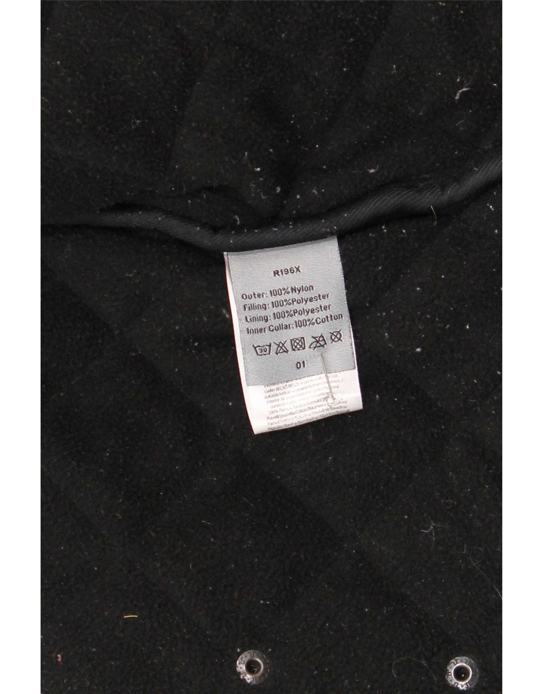 Vintage hombres chaqueta acolchada Reino Unido 42 XL nylon negro