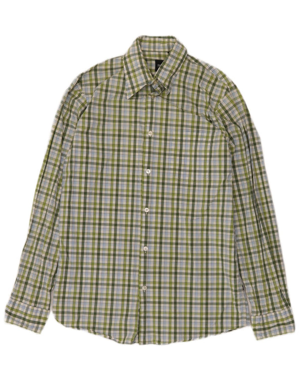 Camisa HUGO BOSS Hombre Small Verde Cuadros Algodón