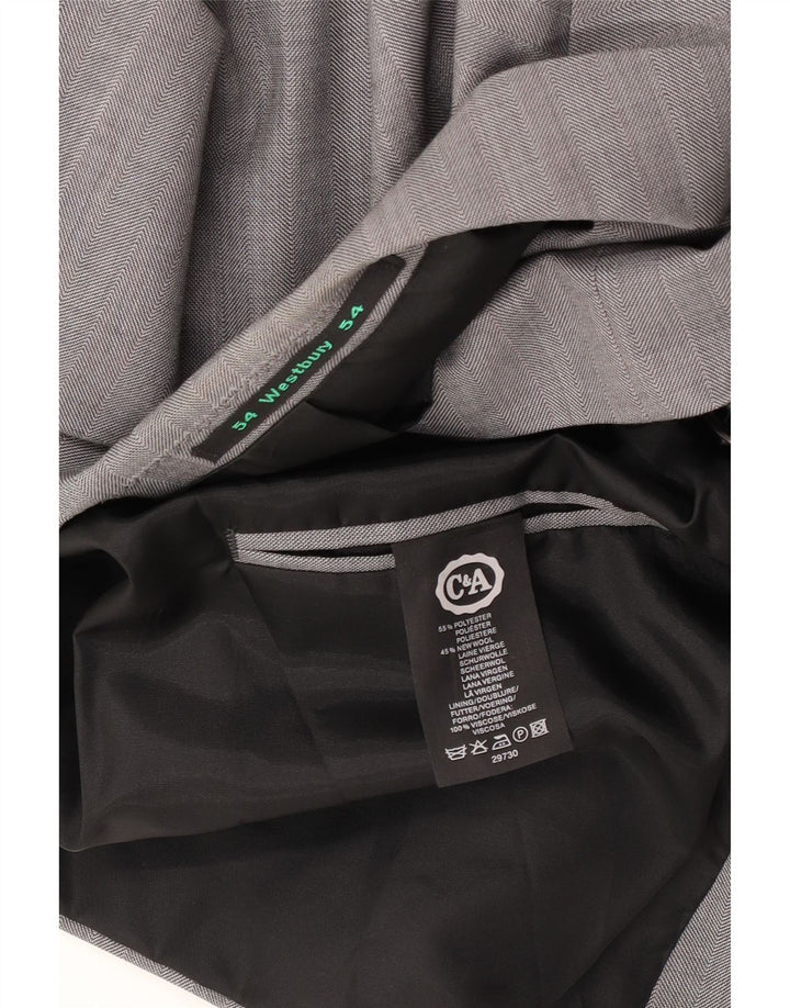 C & A Chaqueta tipo blazer con doble botonadura para hombre IT 54 2XL Poliéster gris