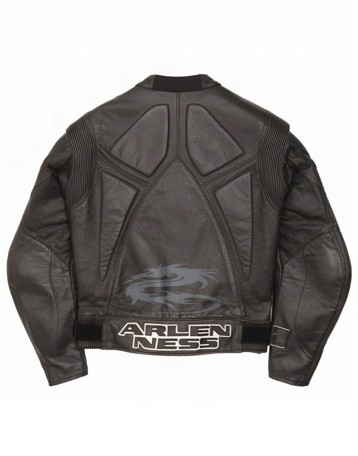 Arlen Ness Mujer Motorstyle Graphic Racer Chaqueta Talla 42 Grande Negro