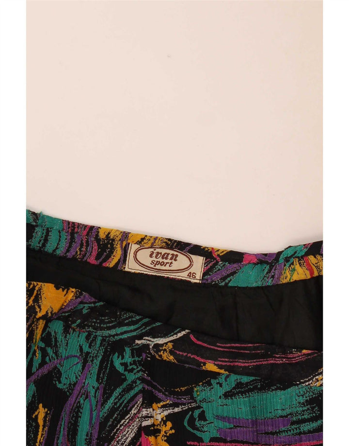Vintage mujer patrón abstracto falda plisada IT 46 grande W28 multicolor