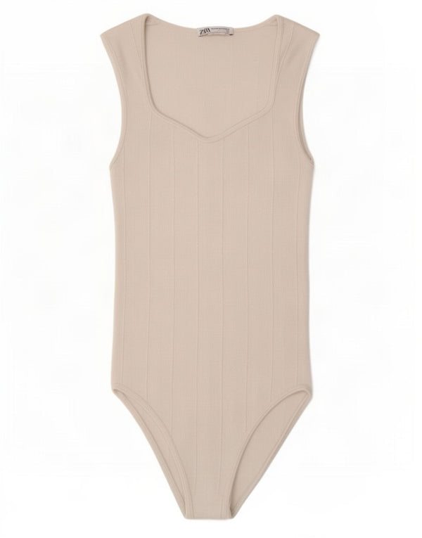 Zara Body Sin Mangas Mujer UK 42 Medium Blanco