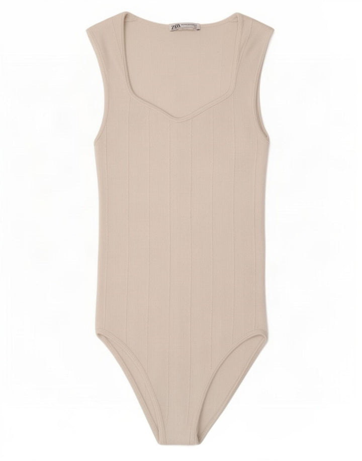 Zara Body Sin Mangas Mujer UK 42 Medium Blanco