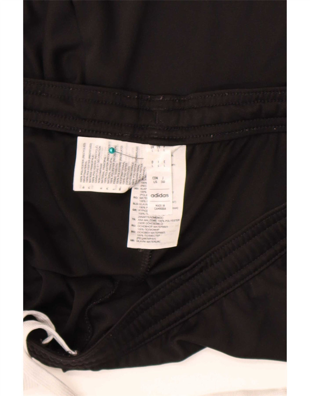 Adidas - Pantalones cortos deportivos para hombre, talla grande, poliéster negro