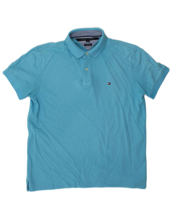 Polo Tommy Hilfiger Hombre Custom Fit Azul Medio
