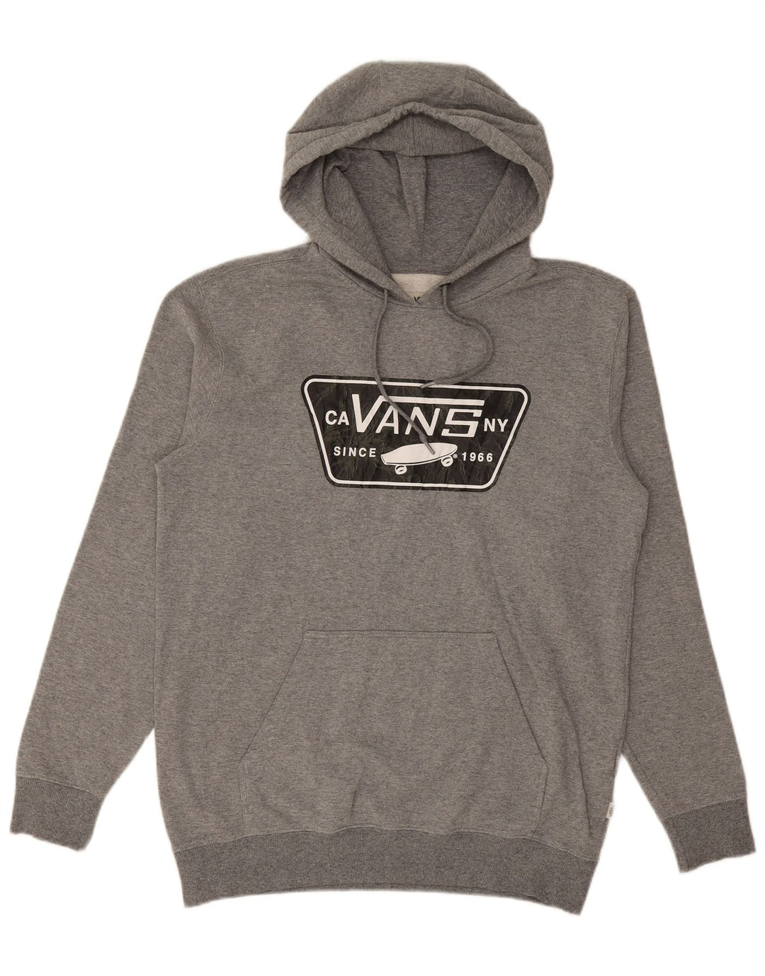 VANS Hombre Sudadera con capucha gráfica Jersey de algodón moteado gris medio