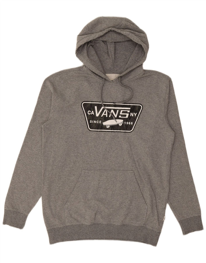 VANS Hombre Sudadera con capucha gráfica Jersey de algodón moteado gris medio
