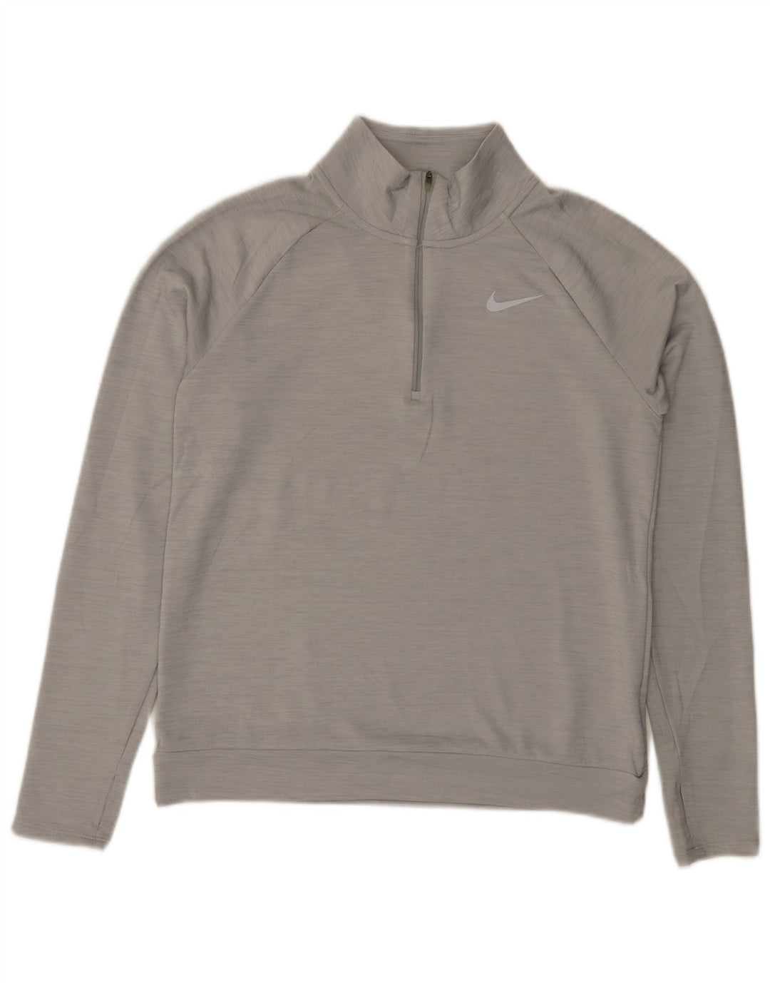 NIKE Hombre Dri Fit Zip Neck Jersey Chándal Top Pequeño Gris Moteado