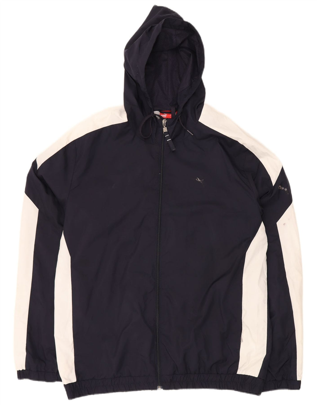 PUMA Chaqueta superior de chándal con capucha para hombre, talla grande, color azul marino