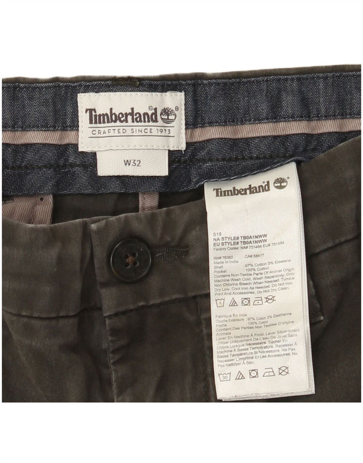 Timberland Pantalones cortos chinos para hombre W32 Algodón gris medio