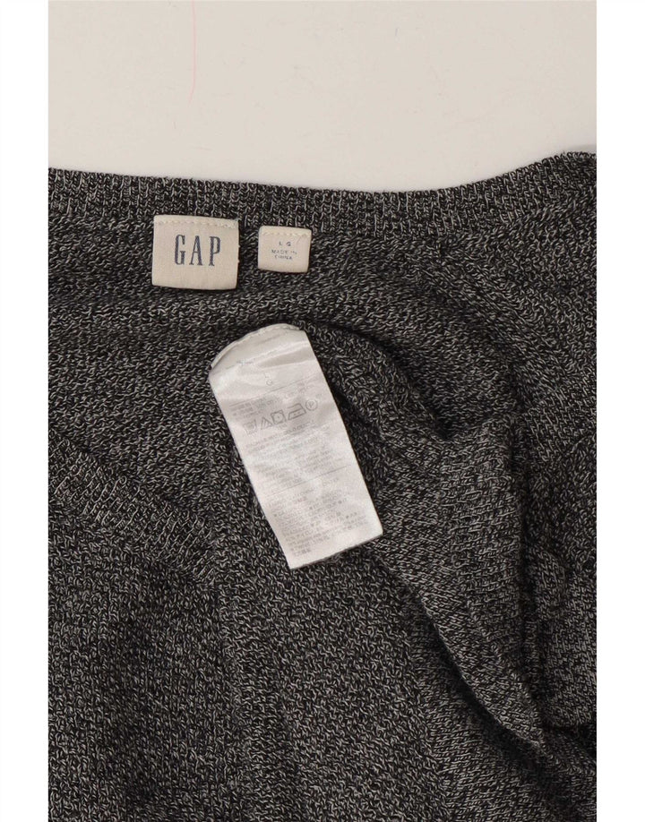 Gap Jersey con cuello en V para hombre, talla grande, algodón moteado en azul marino