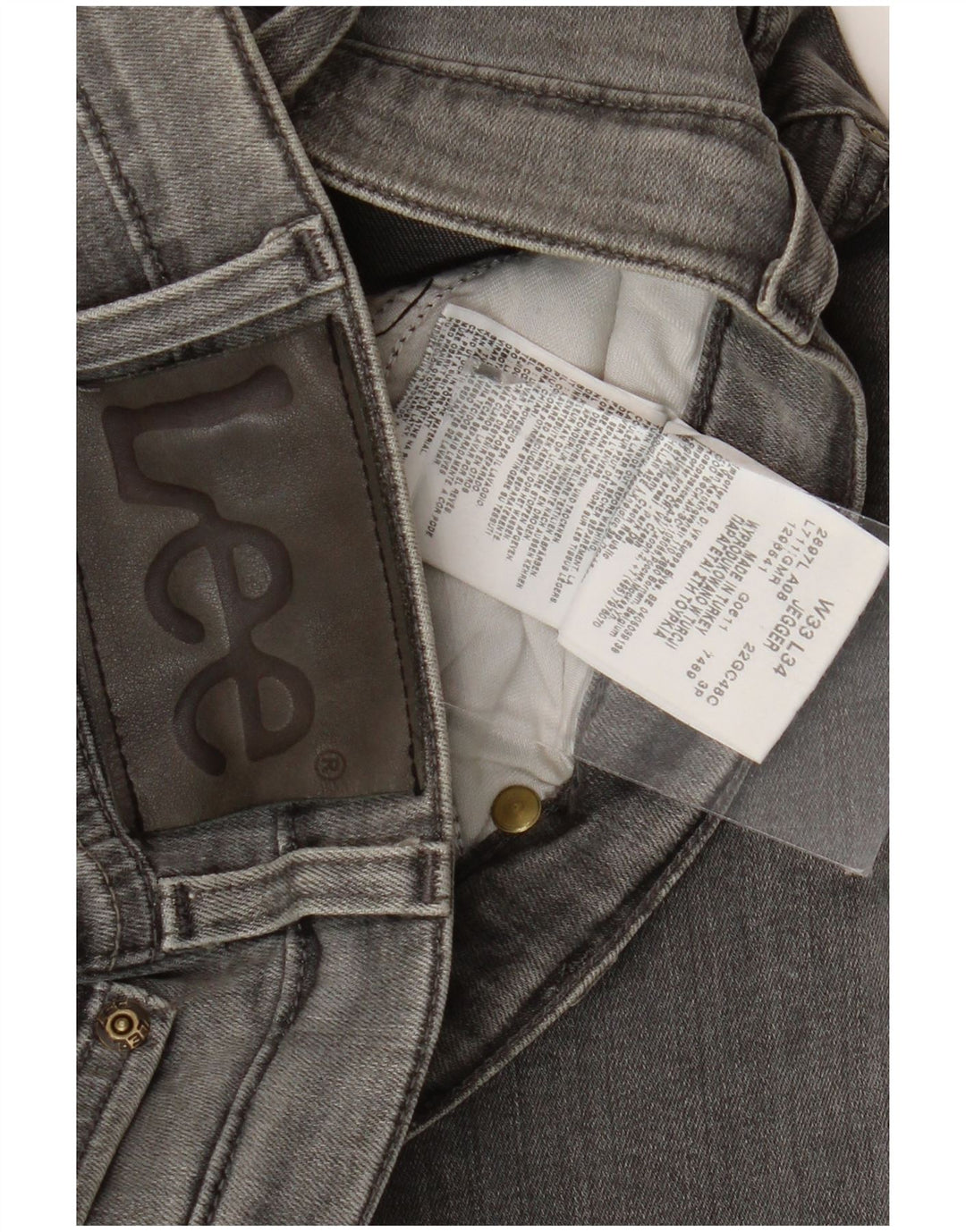 Lee Vaqueros Rectos Jegger Para Hombre W33 L30 Algodón Gris