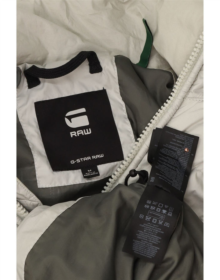 G-STAR Chaqueta acolchada con capucha para hombre ES 38 Poliéster gris medio