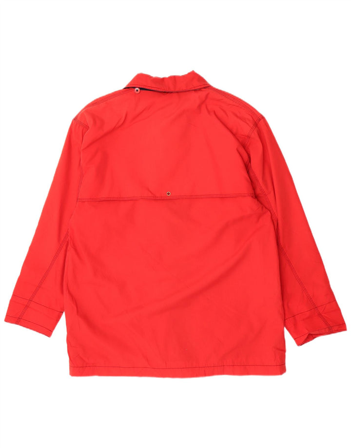 Vintage mujer chaqueta utilitaria Reino Unido 18 XL poliéster rojo