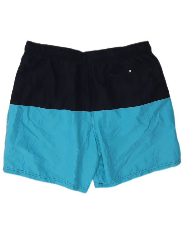 Marks & Spencer Mens Swimming Shorts Large Blue Colourblock Polyester