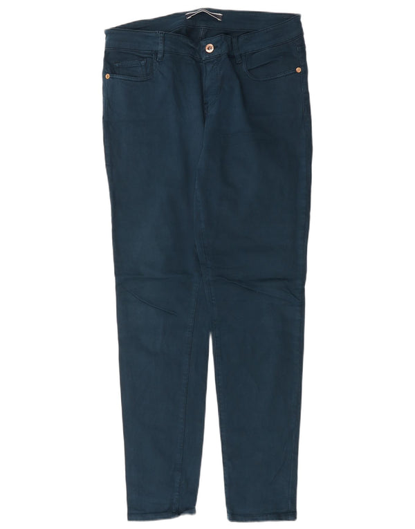 Massimo Dutti Pantalones Casuales Pitillo Mujer EU 42 Large W32 L30 Azul Marino