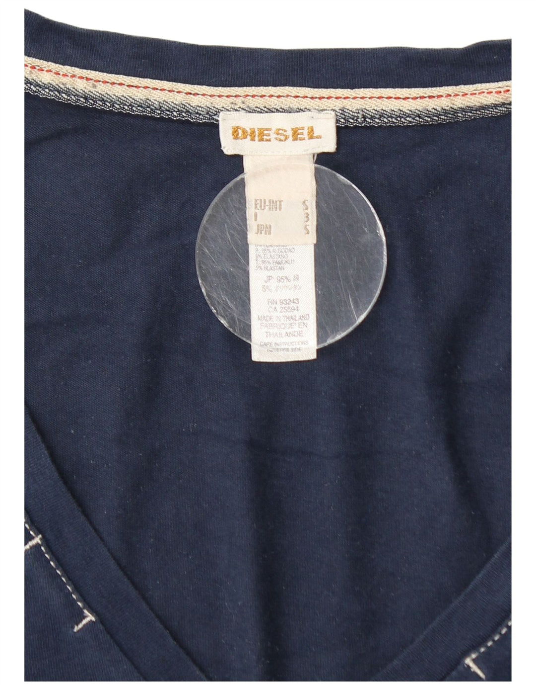 Diesel Hombre Camiseta Top Small Azul Marino Algodón