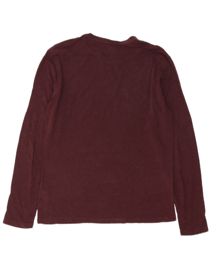 All Saints Hombre Top Manga Larga Algodón Burdeos Medio