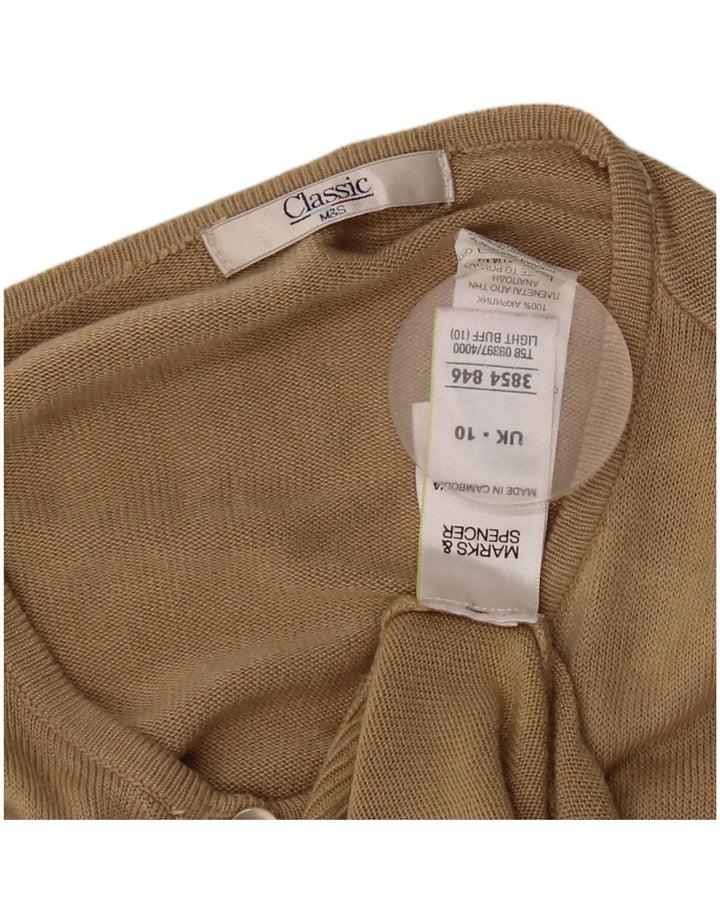 Marks & Spencer Suéter Cárdigan para Mujer Reino Unido 10 Pequeño Acrílico Beige