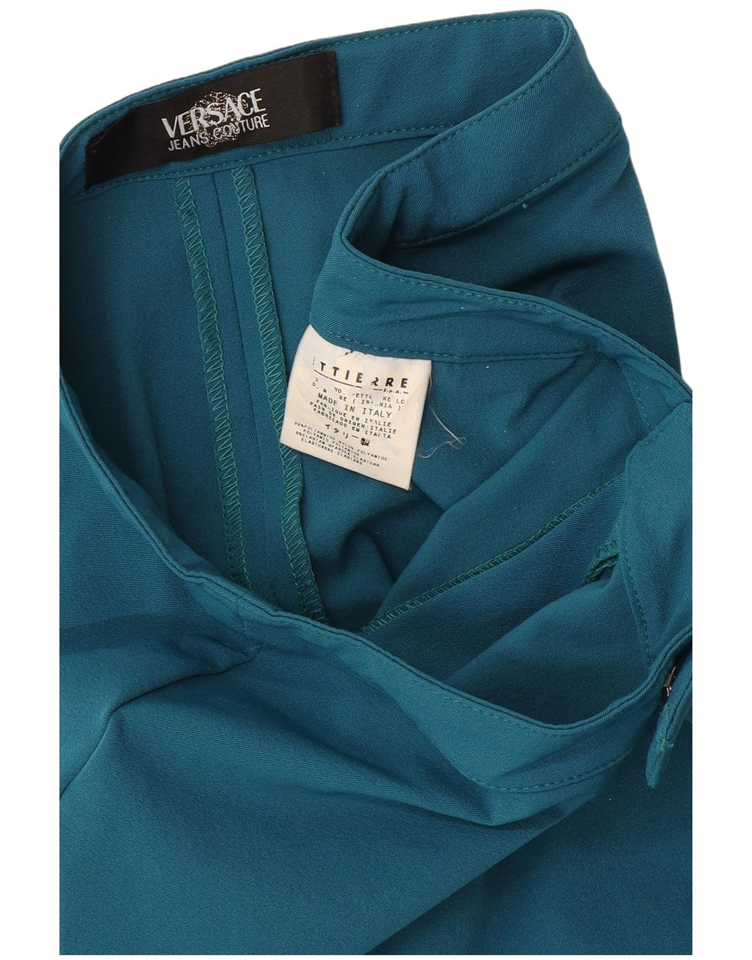 Versace Pantalón Casual Recto W30 L34 Poliamida Azul
