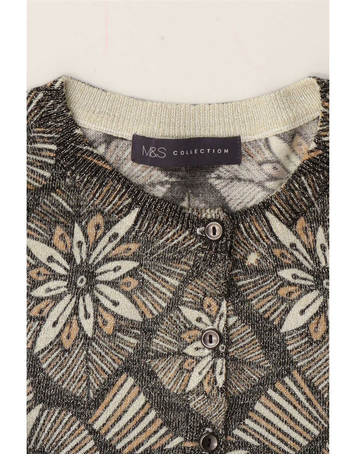 Marks & Spencer - Cárdigan para mujer, talla 40, color gris medio, clásico floral