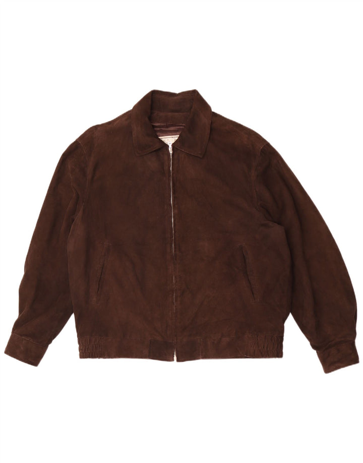 Poggiani Mirella Chaqueta de ante para hombre IT 50 Cuero marrón grande
