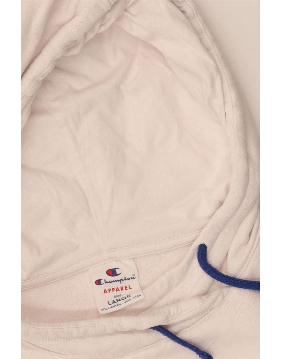 CHAMPION Jersey con capucha gráfica para niñas 11-12 años Grande Algodón blanco