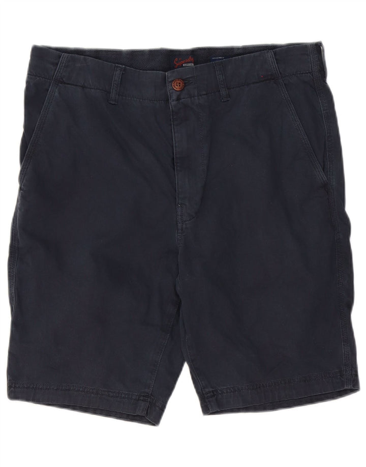 Superdry Pantalones cortos chinos para hombre W32 Algodón azul marino mediano