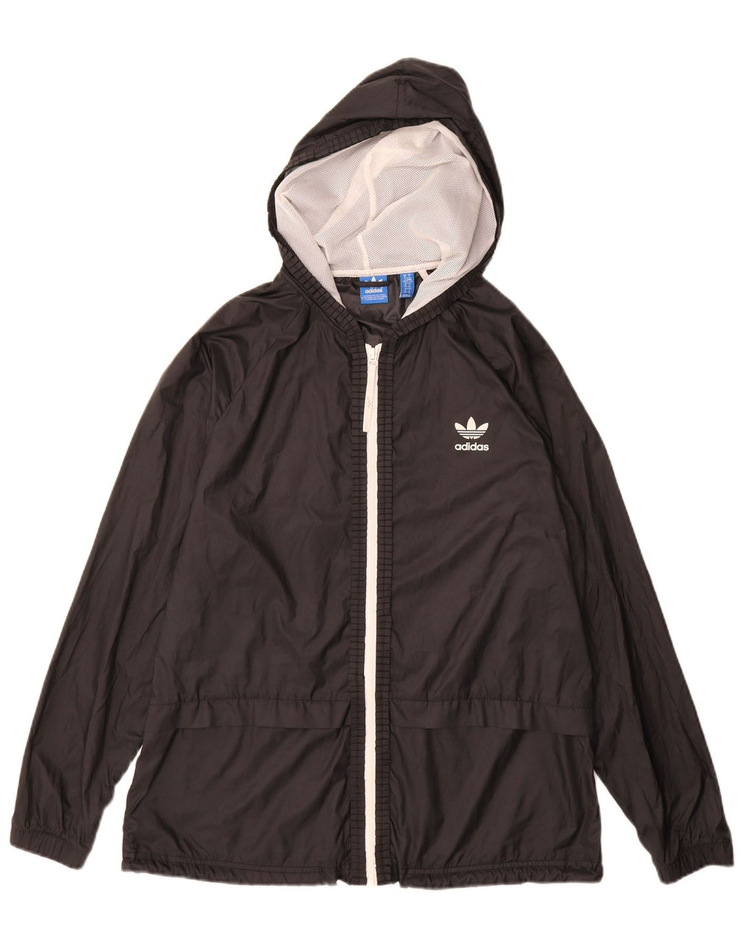 Adidas Chaqueta impermeable con capucha para mujer UK 40 XL Poliéster negro