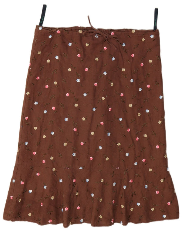 Falda acampanada para mujer Boden UK 10 Small W34 Lino con lunares marrones