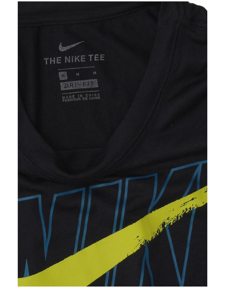 Camiseta Nike Dri Fit Graphic para hombre Top medio azul marino Poliéster
