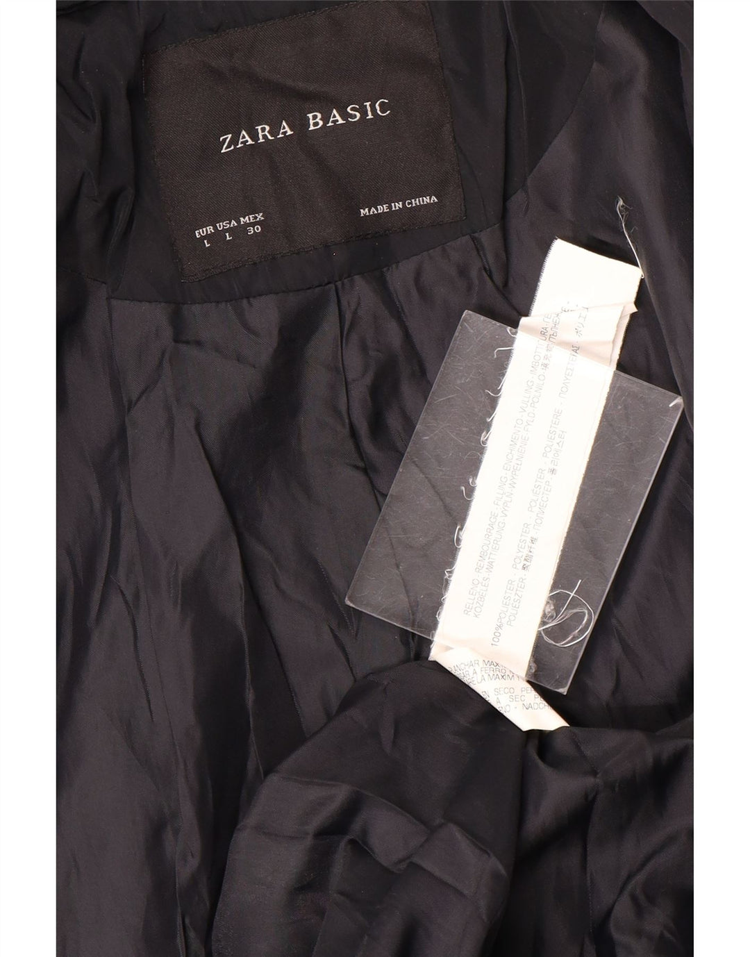 Zara Chaqueta militar para mujer UK 44 Grande Poliéster azul marino