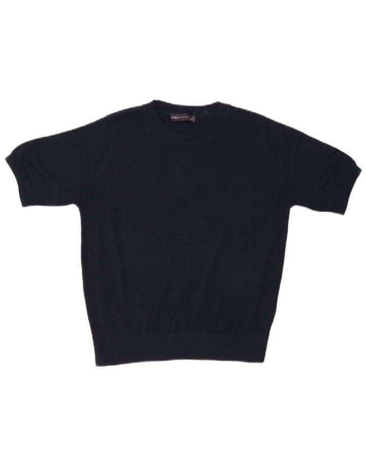 Marks & Spencer - Jersey de cuello redondo para mujer, talla 40, talla M, color azul marino