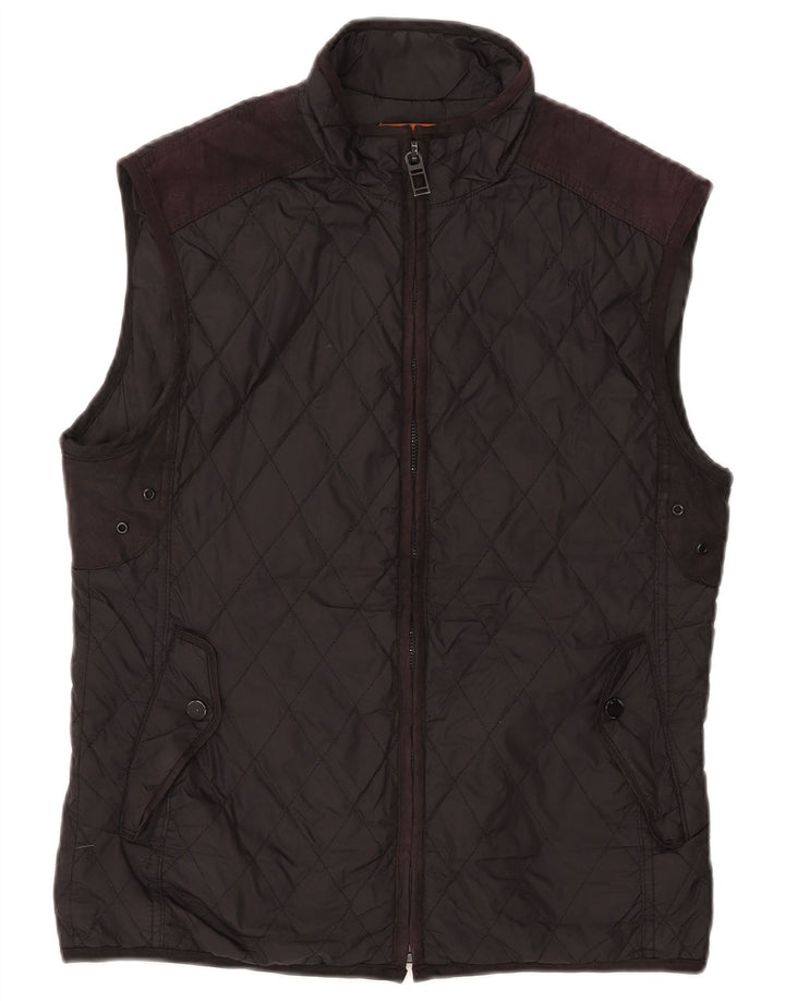 Chaleco acolchado ZARA para hombre UK 40 Large Nylon negro