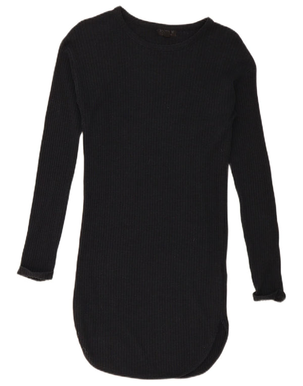 Topshop Vestido tipo jersey de manga larga para mujer UK 10 Small Negro