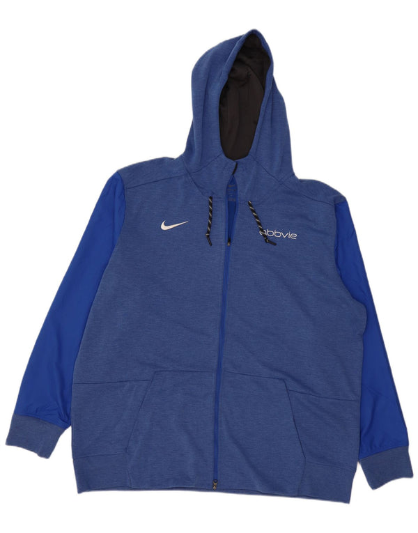 Nike - Sudadera con capucha y cremallera para hombre, talla 2XL, color azul, poliéster