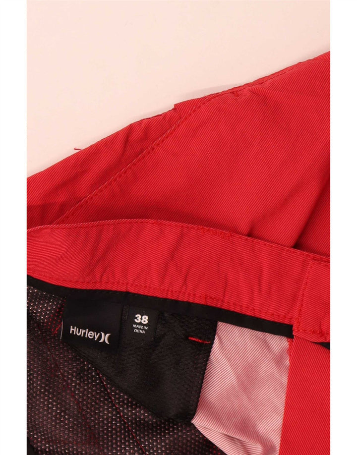 Hurley Pantalones cortos chinos para hombre W38 XL Poliéster rojo