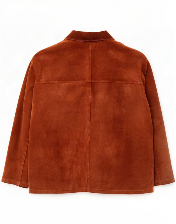 Chaqueta utilitaria de gamuza vintage para hombre UK 42 XL Marrón