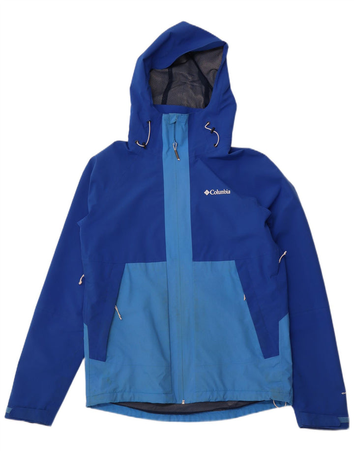 COLUMBIA Chaqueta impermeable con capucha Omni-Tech para hombre UK 38 Azul medio Colorblock