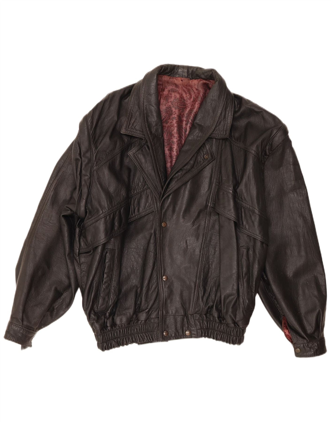 Vintage hombres chaqueta de cuero Reino Unido 36 pequeño negro