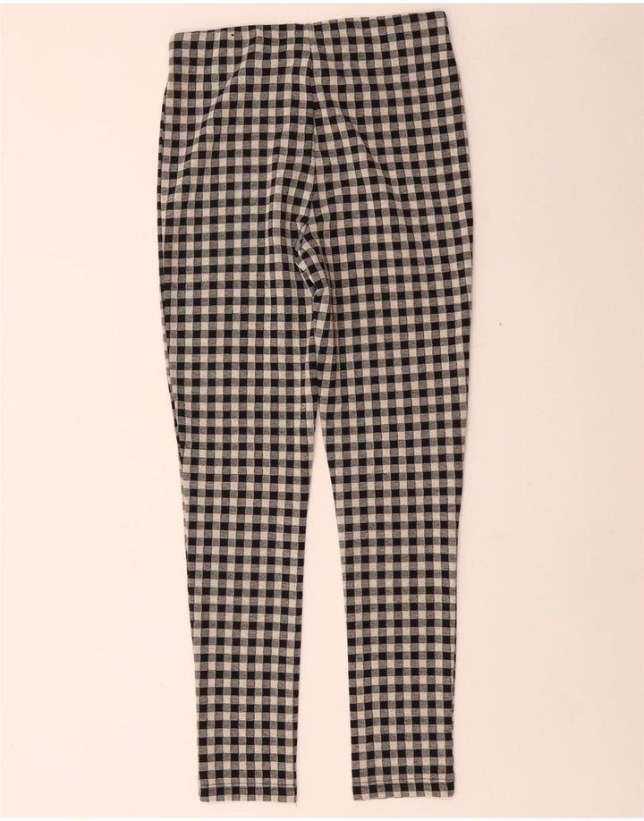 Zara Mujer Pantalón Casual Pitillo Mediano W28 L29 Poliéster Vichy Negro