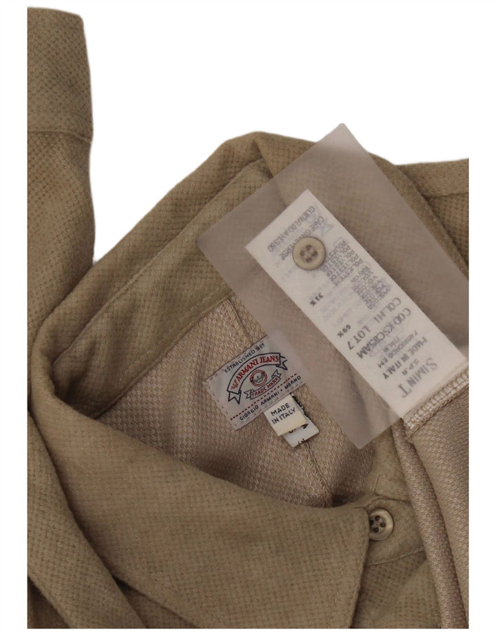 Camisa Armani Jeans Mujer UK 10 Small Viscosa Beige
